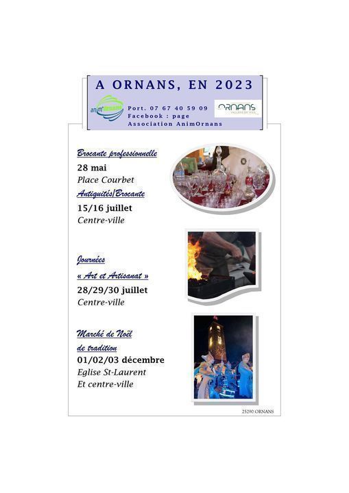 Programme des festivités 2023 à Ornans