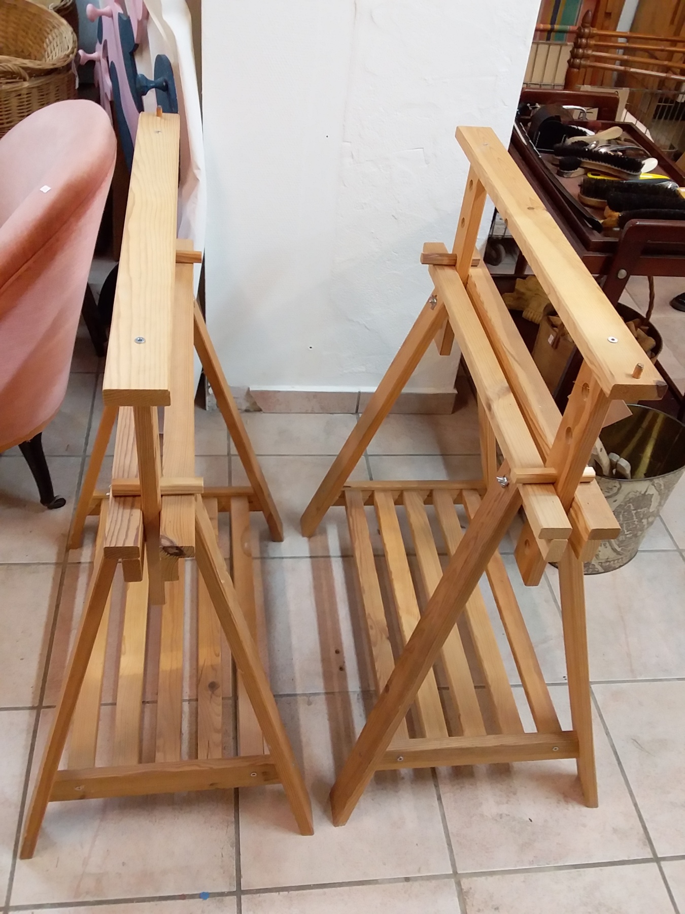 Paire De Tréteaux Réglables Pour Architecte/établi - Occasion, Solides Et Pratiques